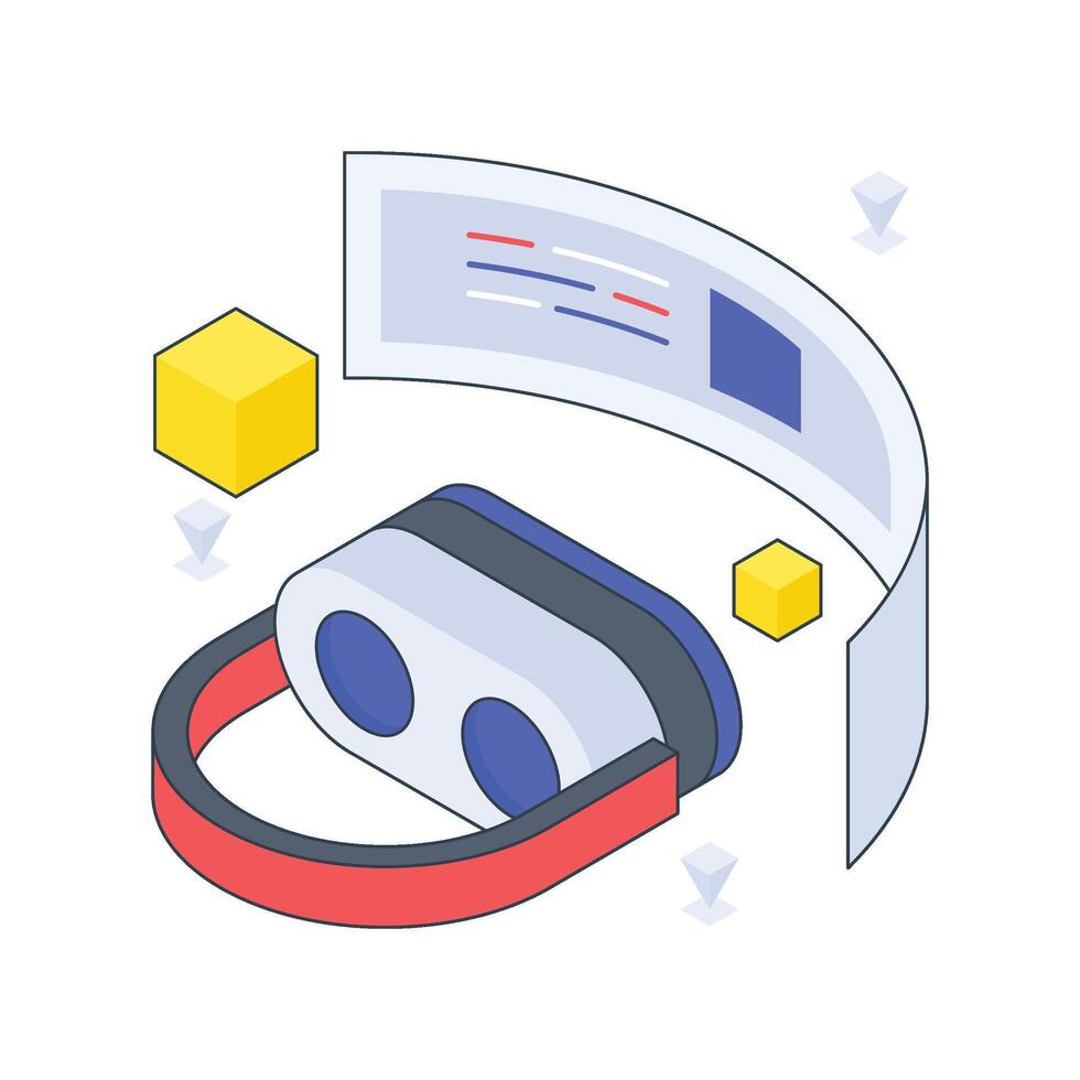 VR Technology isometric Colored illustration vector