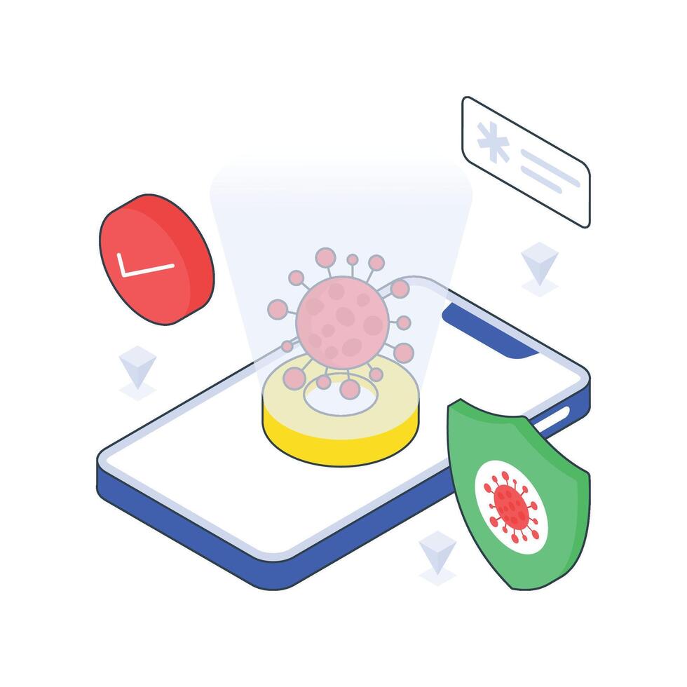 Corona Protection isometric Colored illustration. EPS File stock illustration vector
