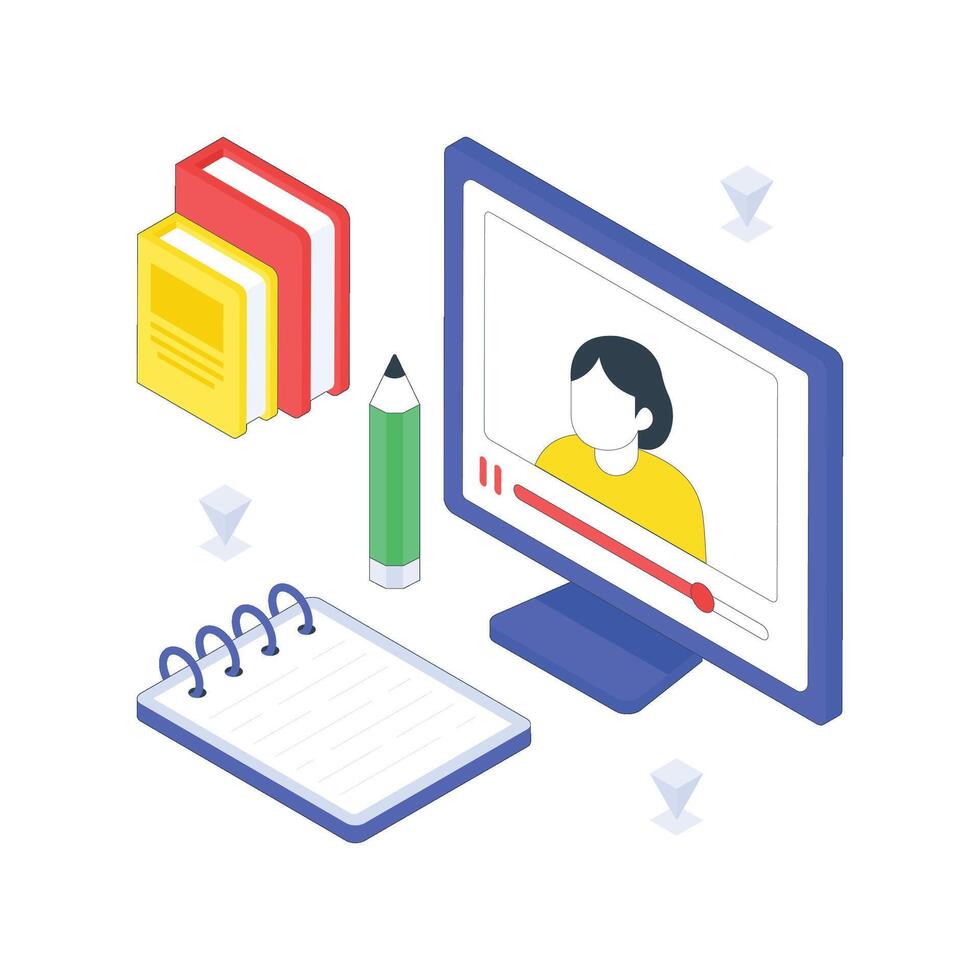 Lecture isometric Colored illustration vector