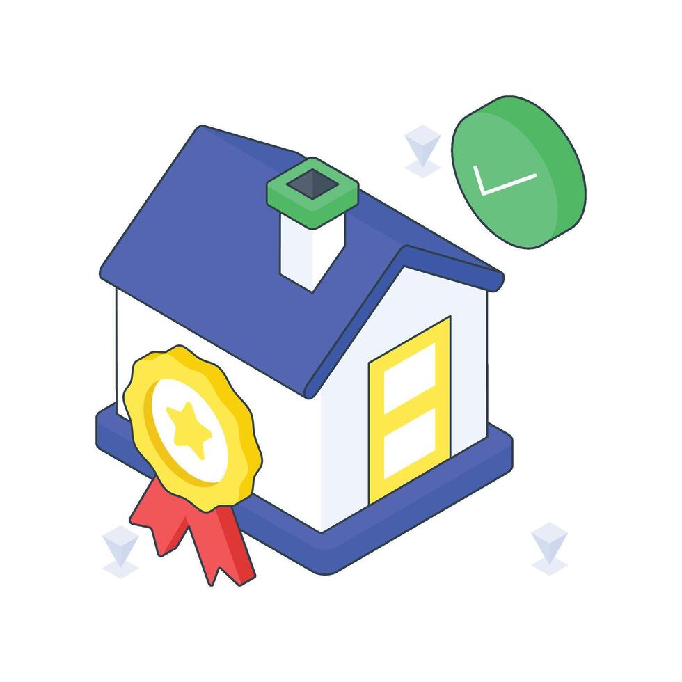 Awarded Property isometric Colored illustration vector