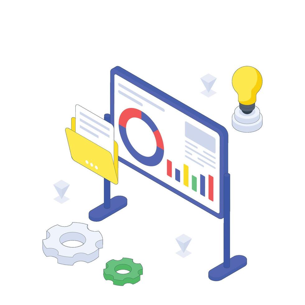 Training Development isometric Colored illustration vector
