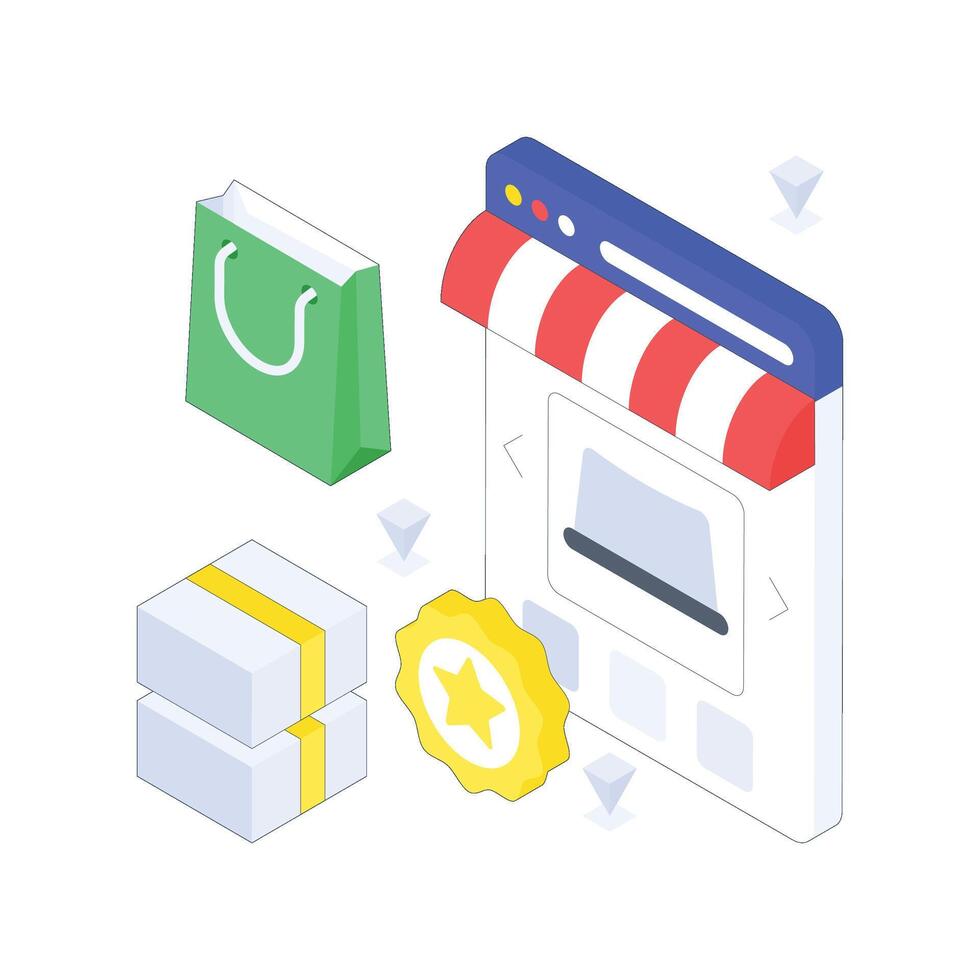 New Arrivals isometric Colored illustration. vector