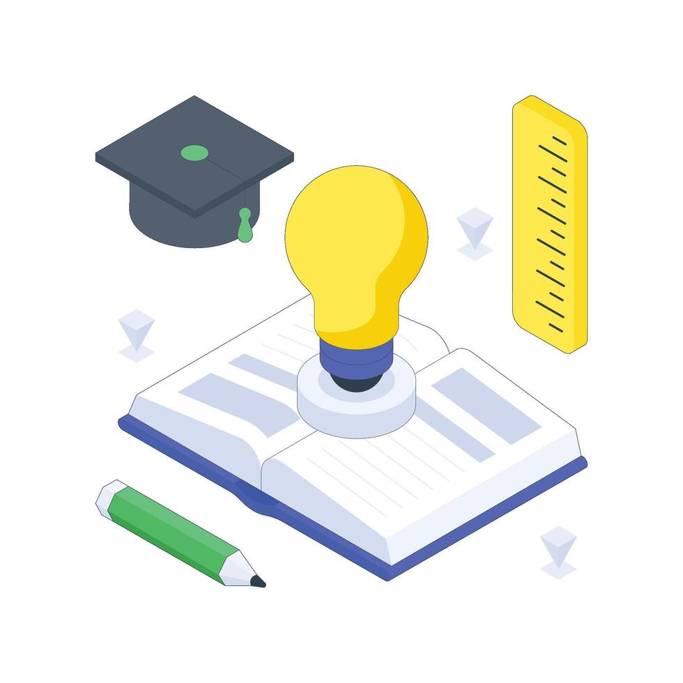 Creative Learning isometric Colored illustration vector