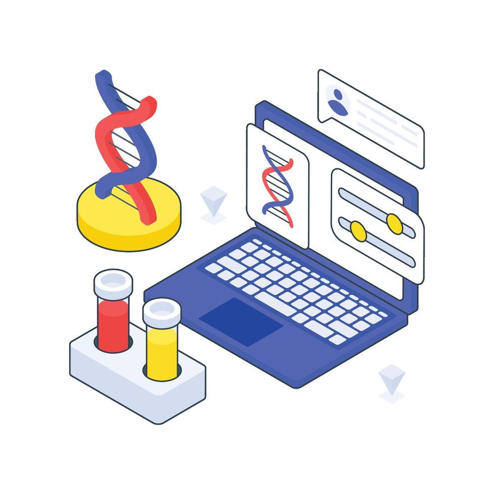 DNA Test isometric Colored illustration. EPS File stock illustration vector
