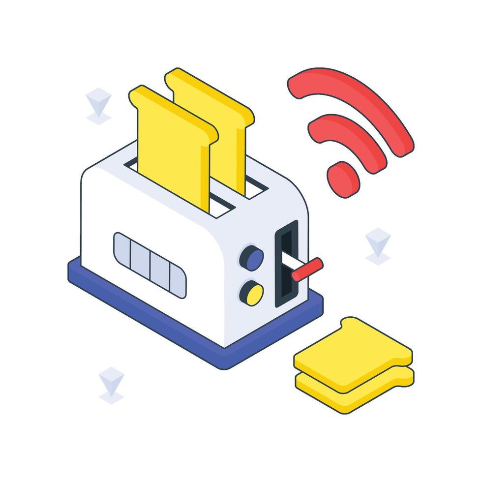 Smart Toaster isometric Colored illustration vector