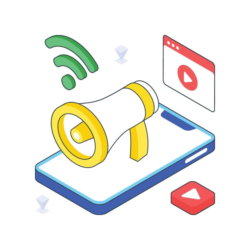 Marketing isometric Colored illustration vector