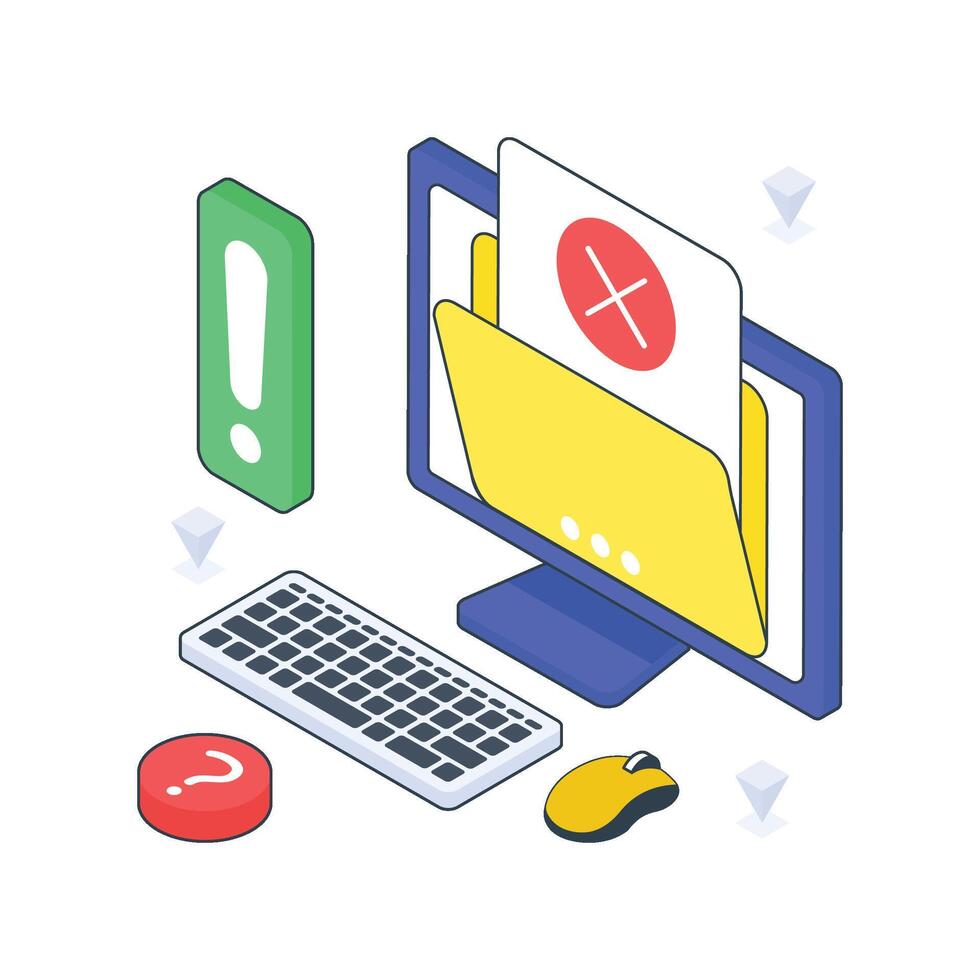 No Records isometric Colored illustration vector