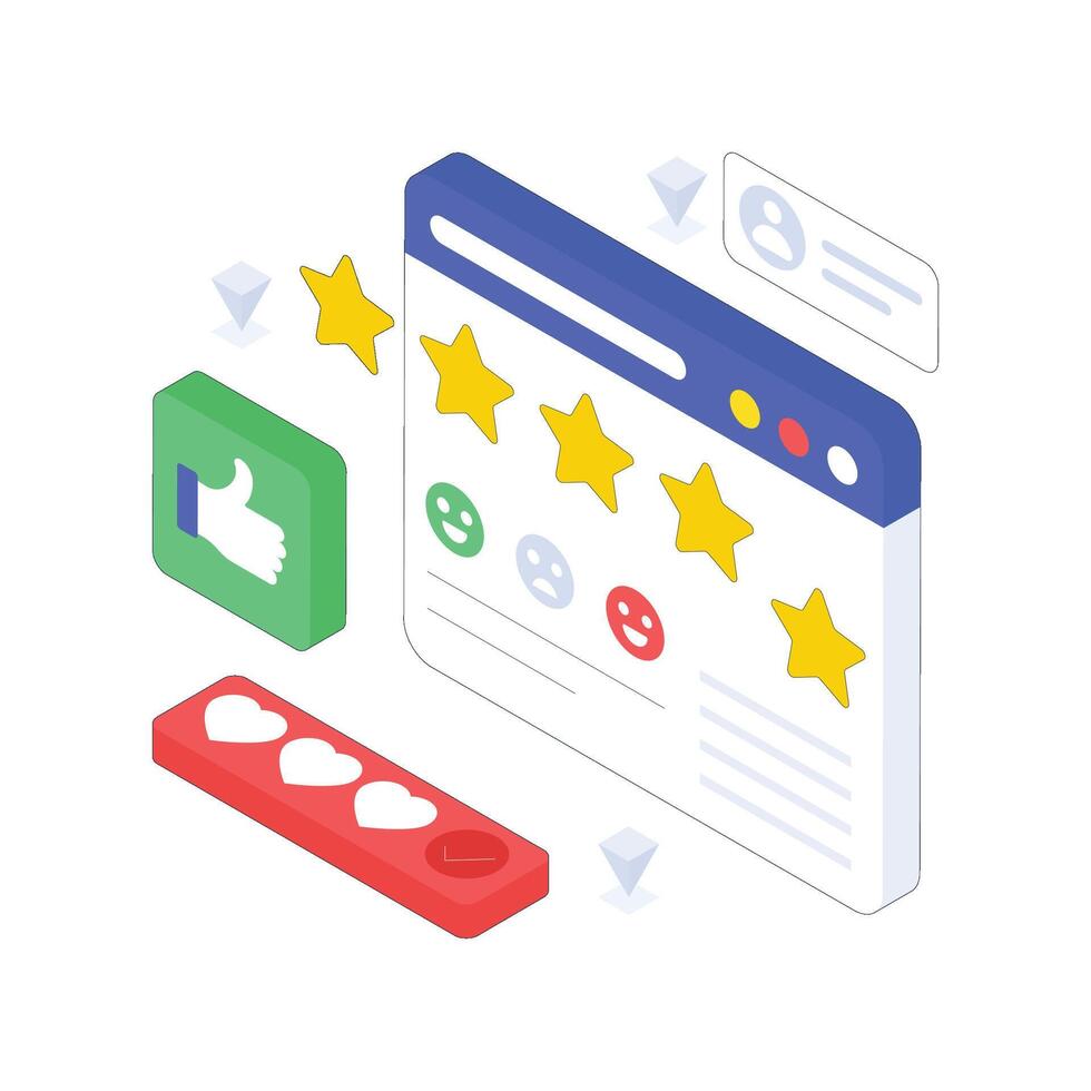 Customer Satisfaction isometric Colored illustration. vector
