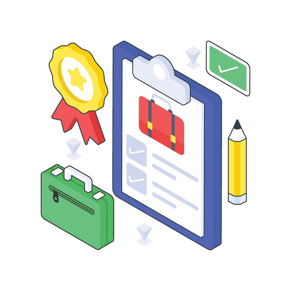 Work Experience isometric Colored illustration vector