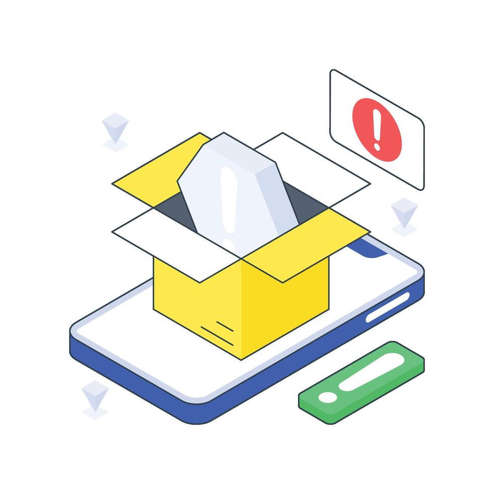 Empty Box isometric Colored illustration vector