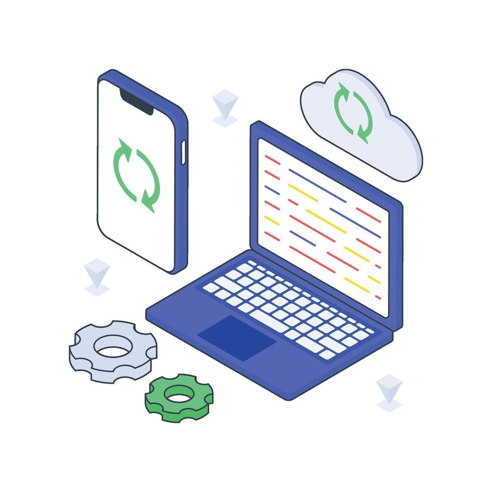 Cloud Infrastructure isometric Colored illustration vector
