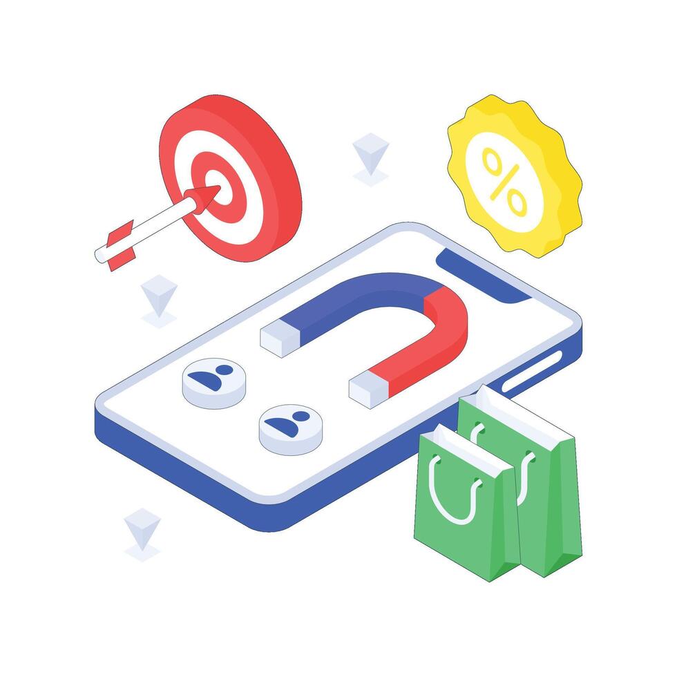 Customer Attraction isometric Colored illustration vector