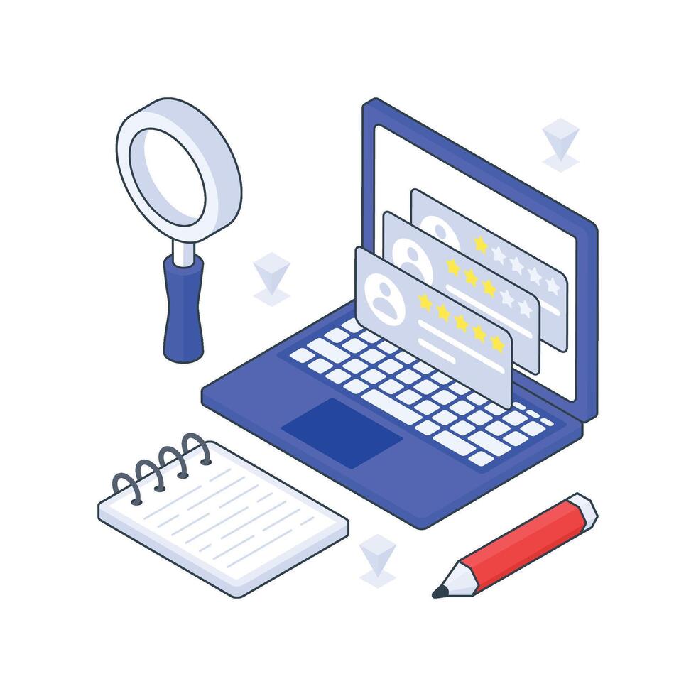 Online Requirement isometric Colored illustration vector