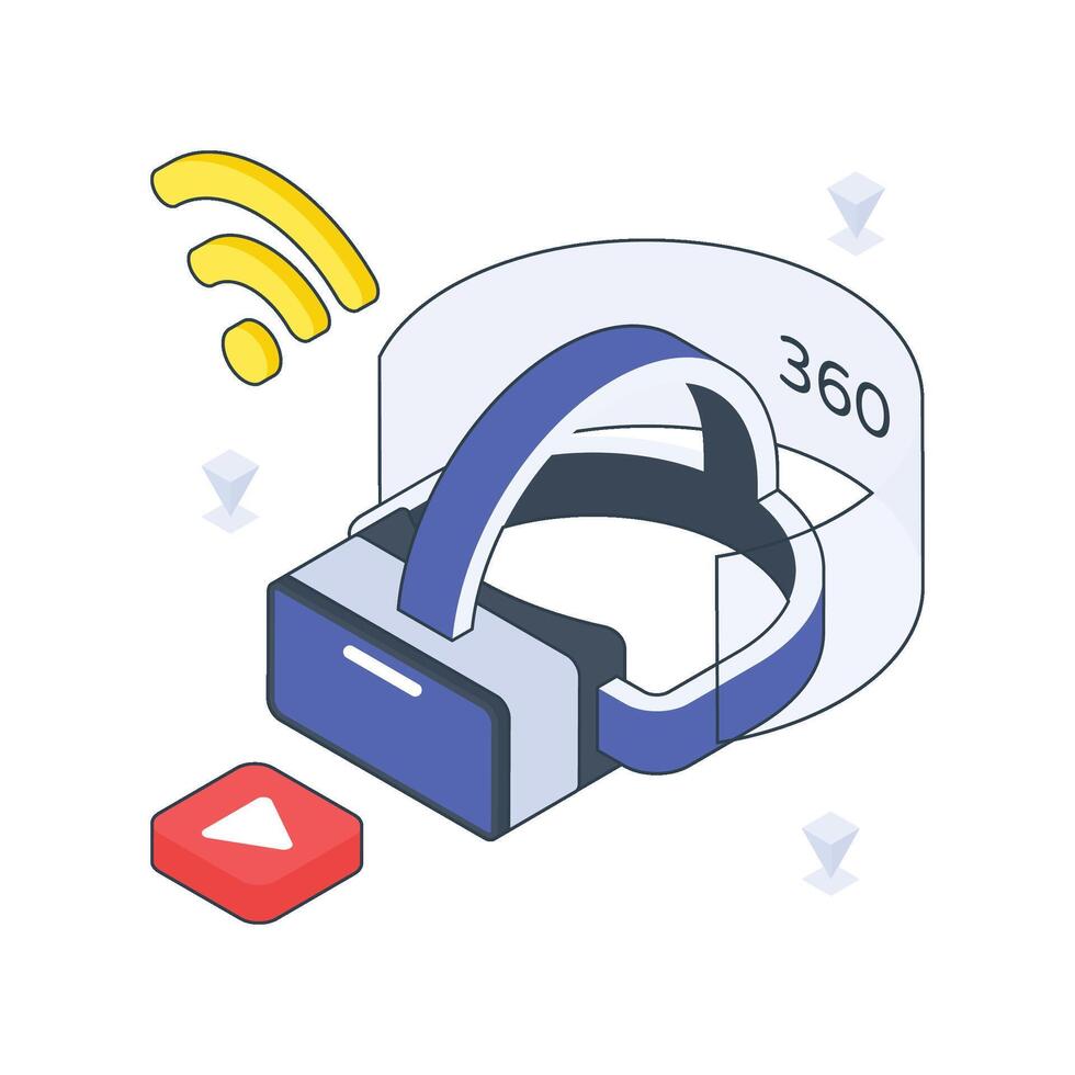 VR box isometric Colored illustration vector
