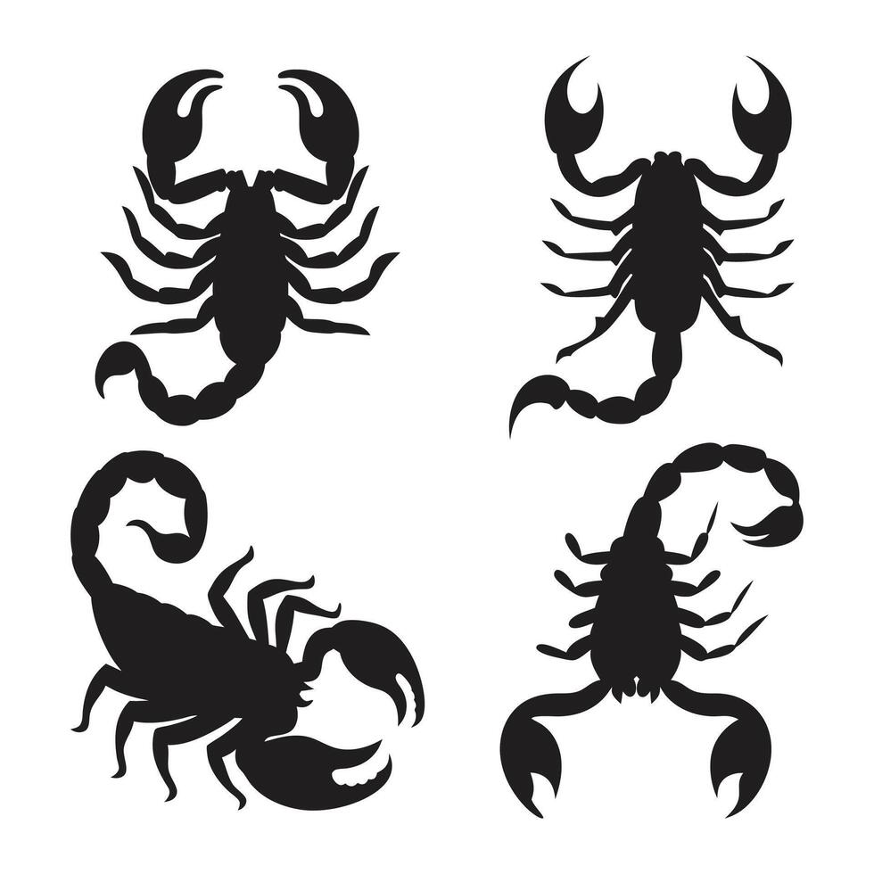 Crab Silhouette Collection for Coastal and Marine Designs Crab Silhouette Icons vector