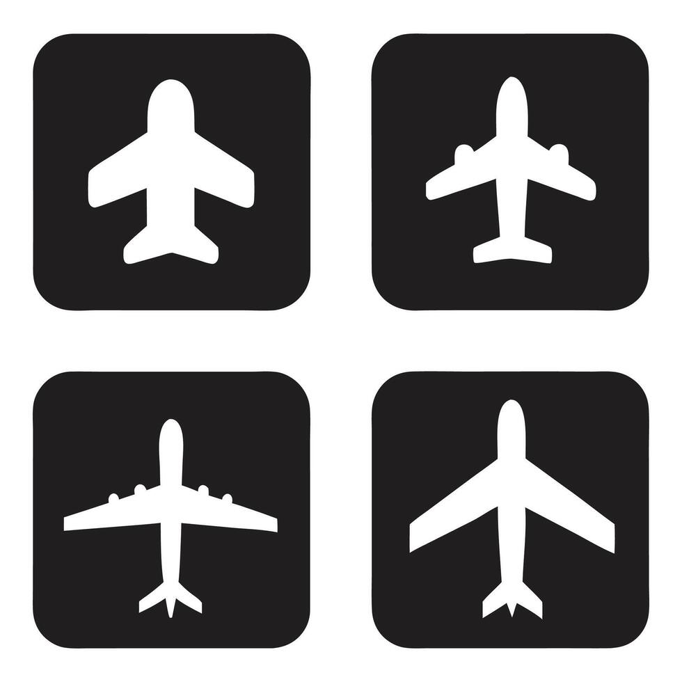 silhouette Airplane Icon Pack Perfect for Travel flight icons vector