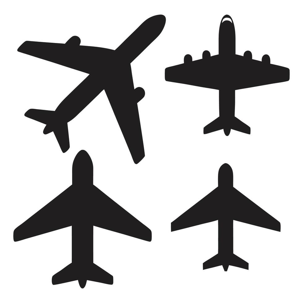 Download Modern silhouette Plane Icons for Web and Print Projects vector