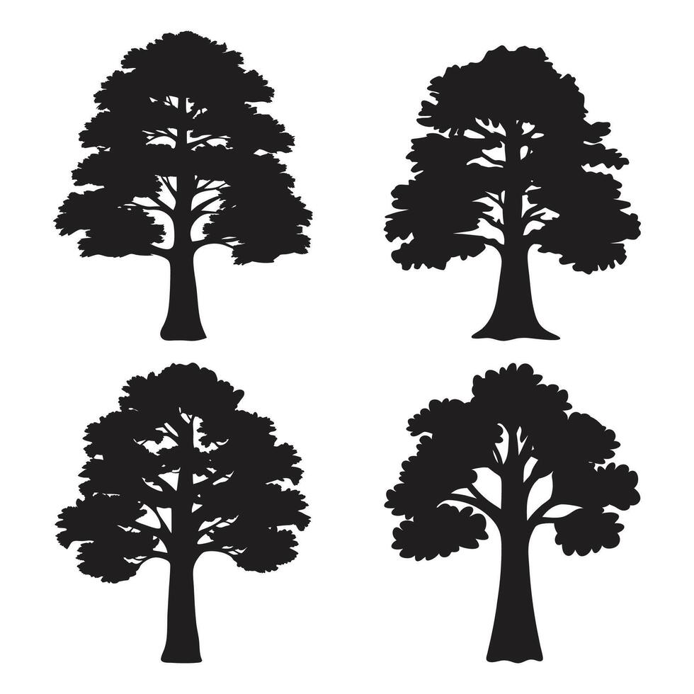 Tree Silhouette Clipart Collection Unique Tree Nature-Inspired Tree silhouette vector