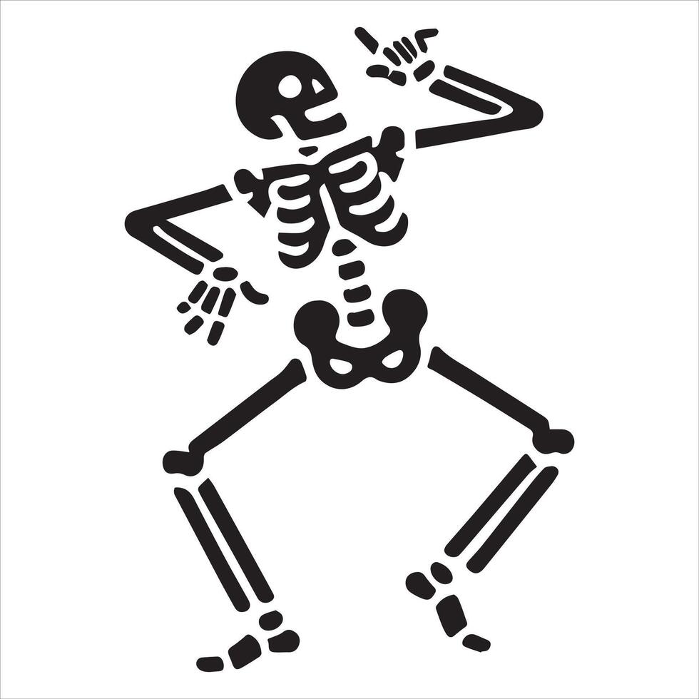 Dancing Skeleton in Motion Clipart vector