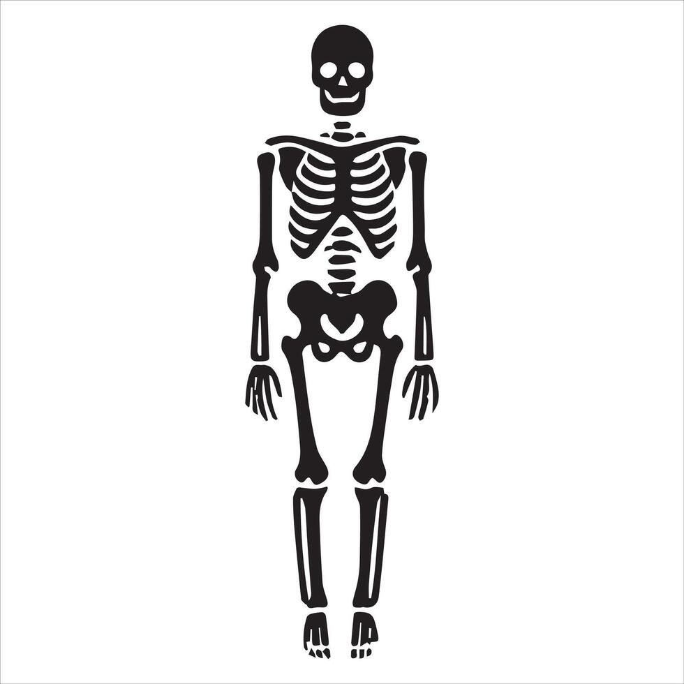 Skeleton with Bat Clipart Design vector