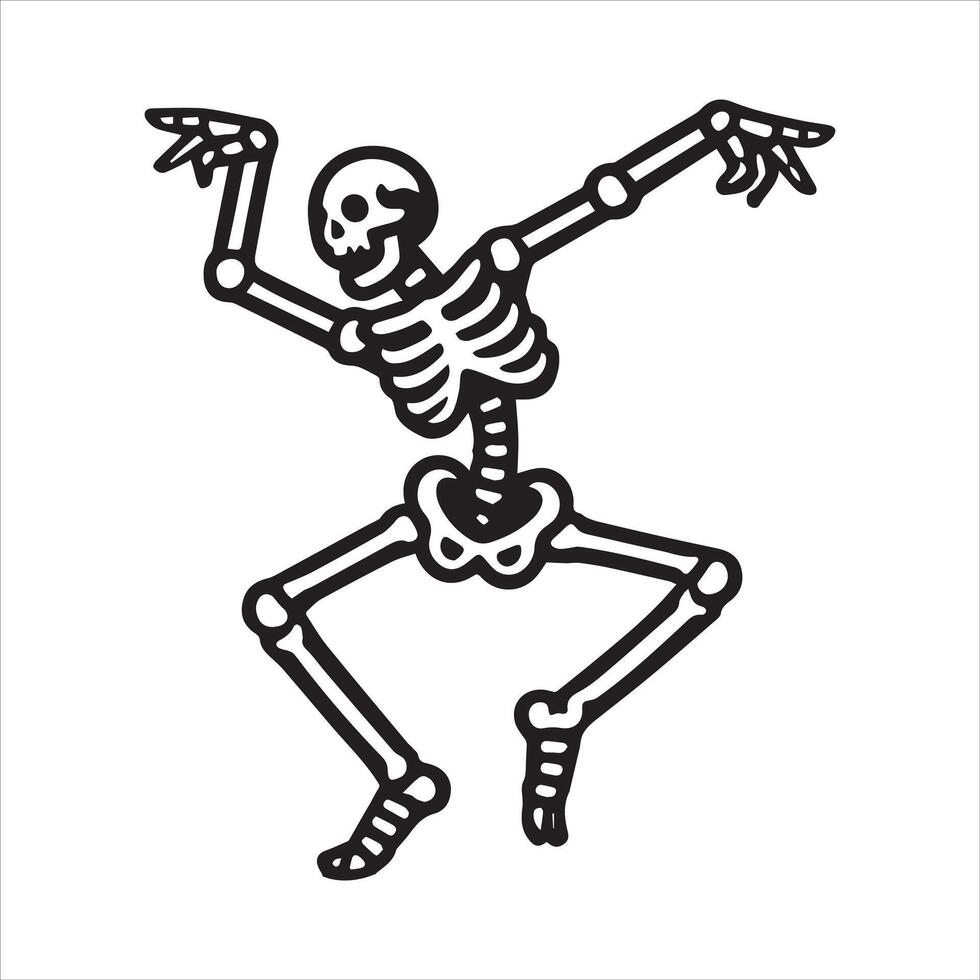 Spooky Dancing Skeleton Clipart vector