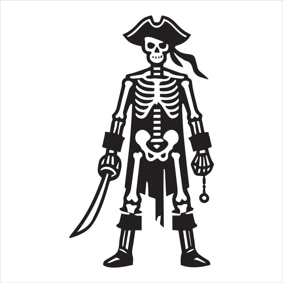 Pirate Skeleton in Armor Design vector