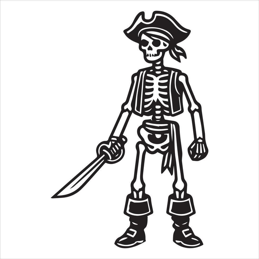 Bone-Armored Pirate Knight Illustration vector