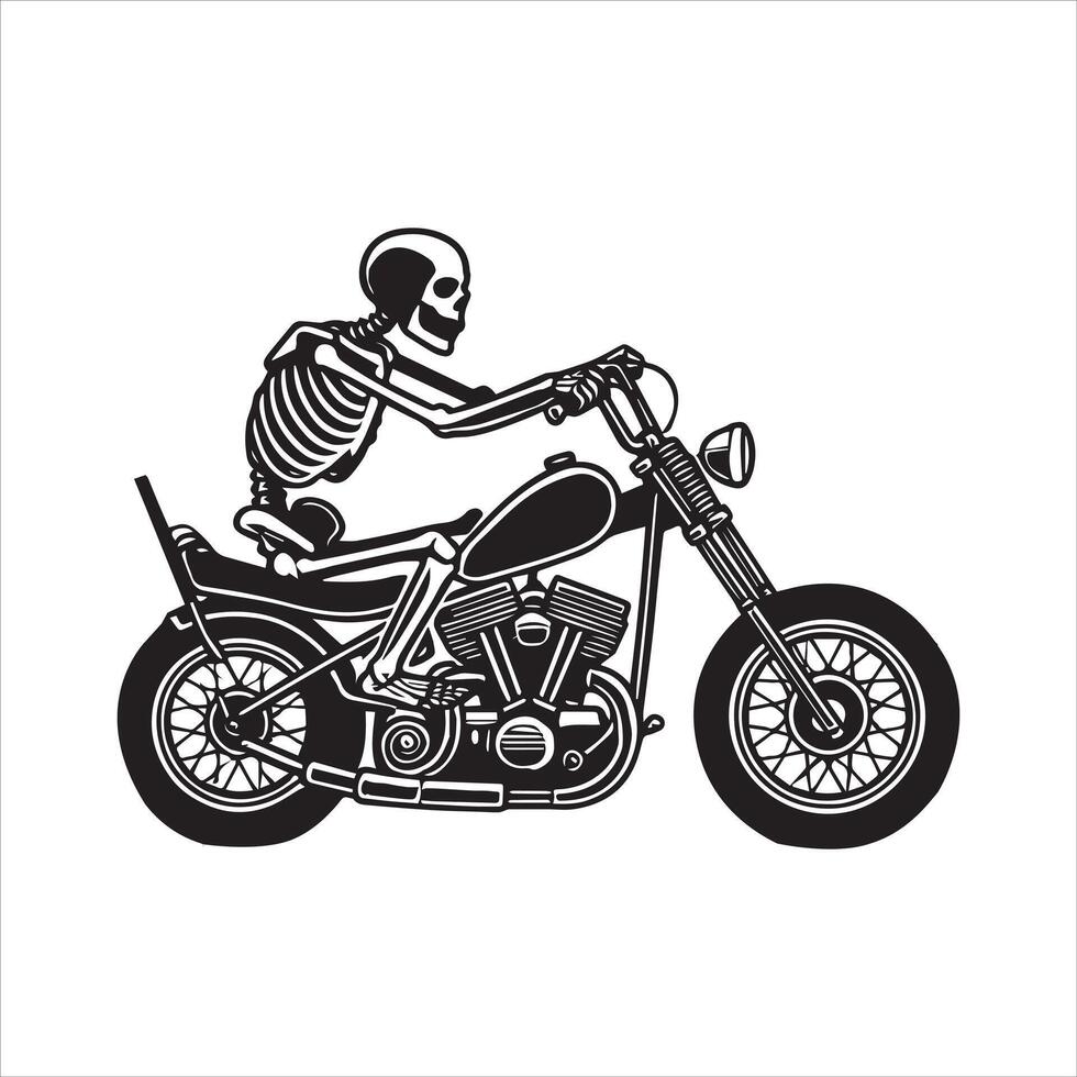 Skeleton Riding Motorcycle Clipart Design vector