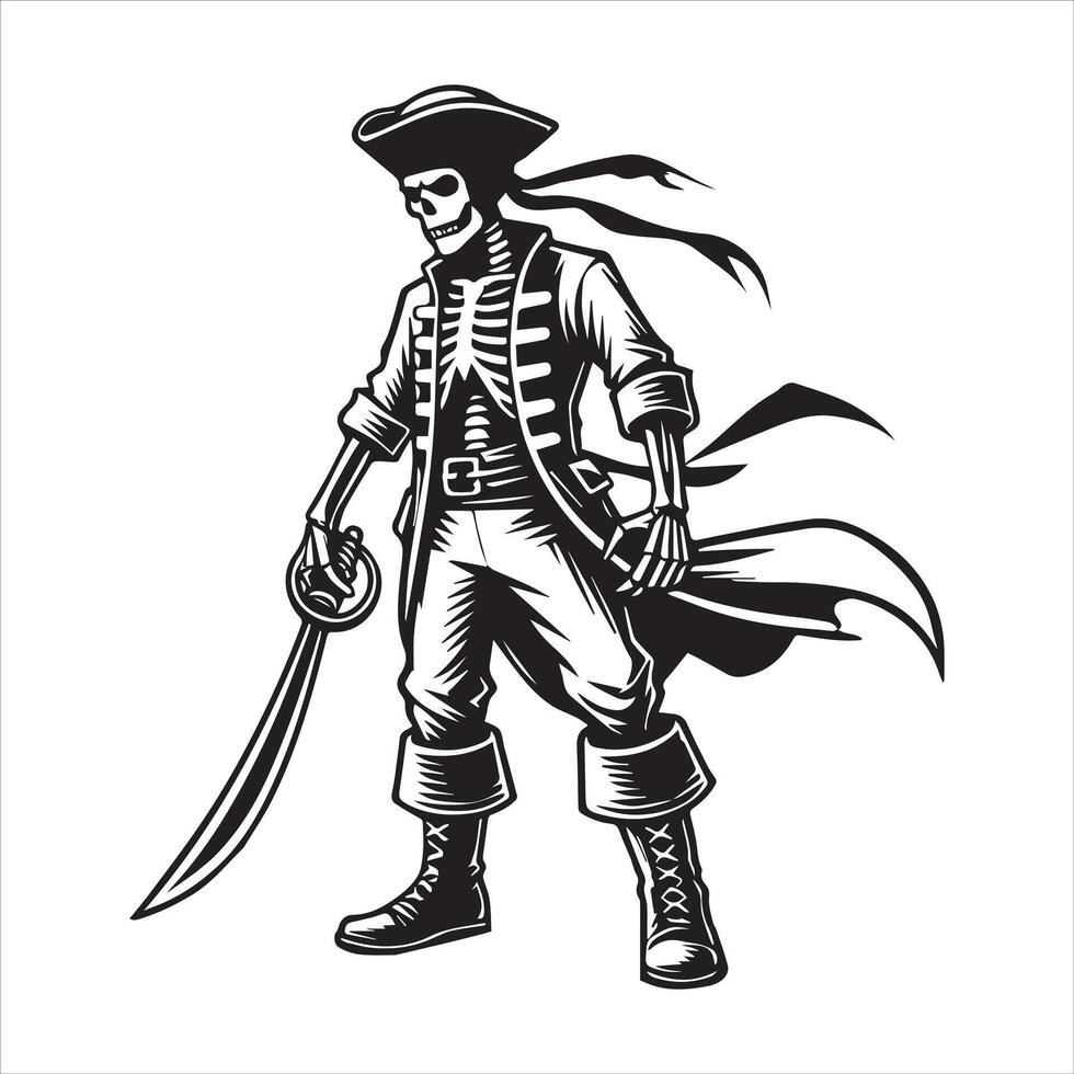 The Skeleton Pirate Crusader vector