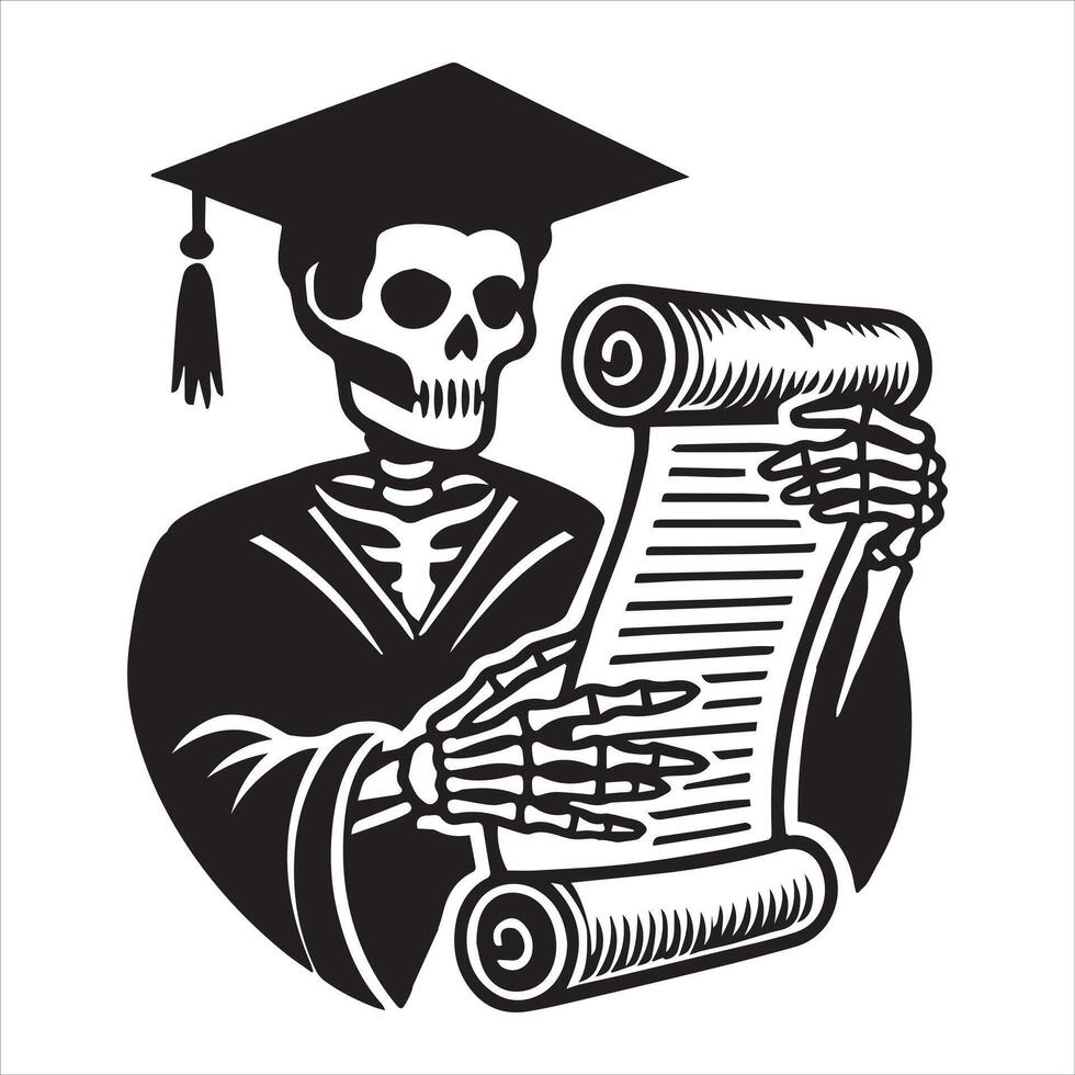 Skeleton with Open Book Clipart vector