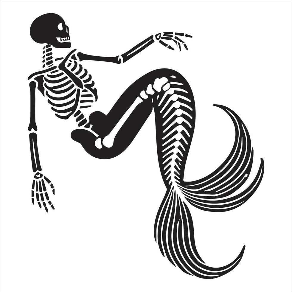 Bone Enchantress Mermaid Illustration vector