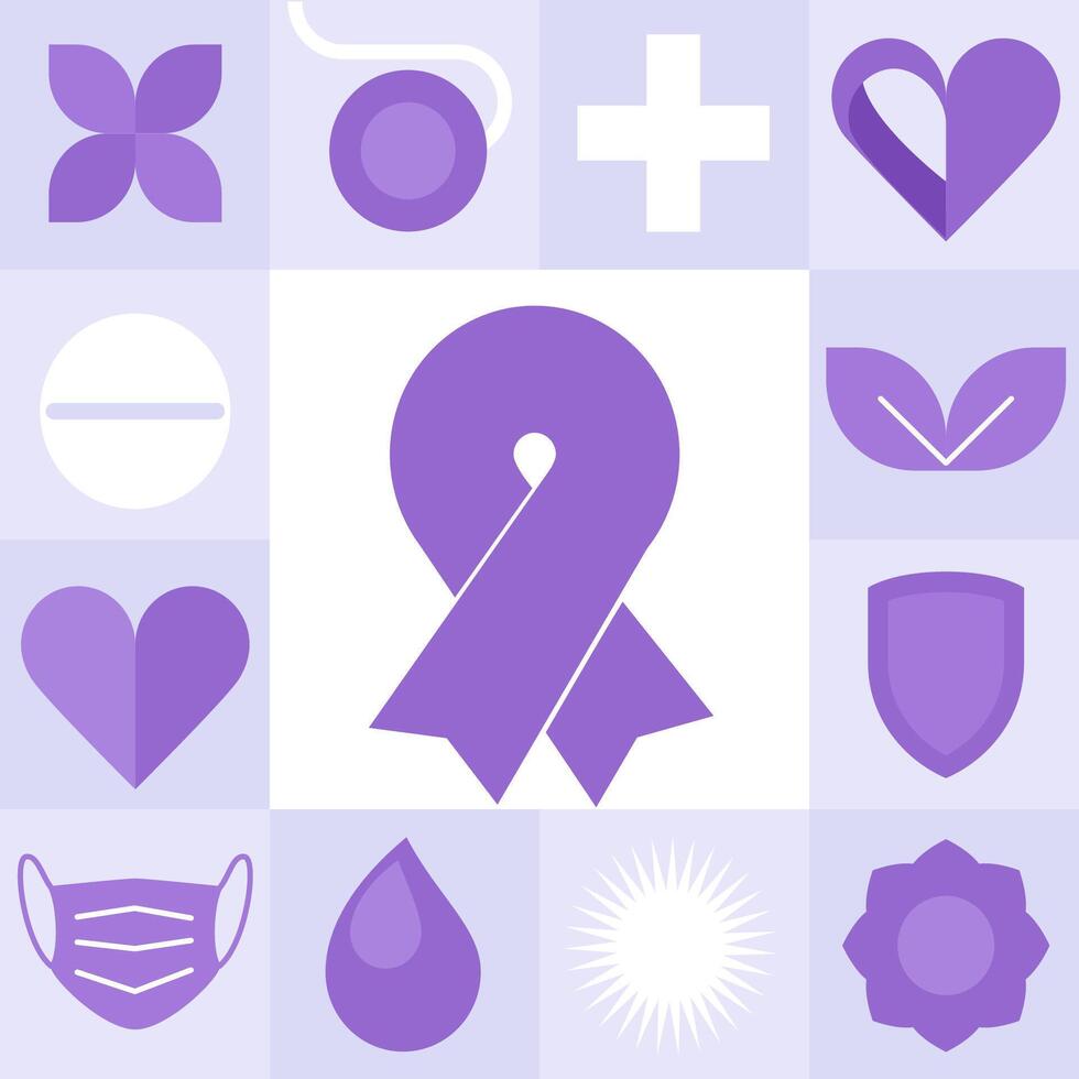 World Cancer Day concept. Modern geometric seamless pattern. minimalist design of World Cancer Day vector