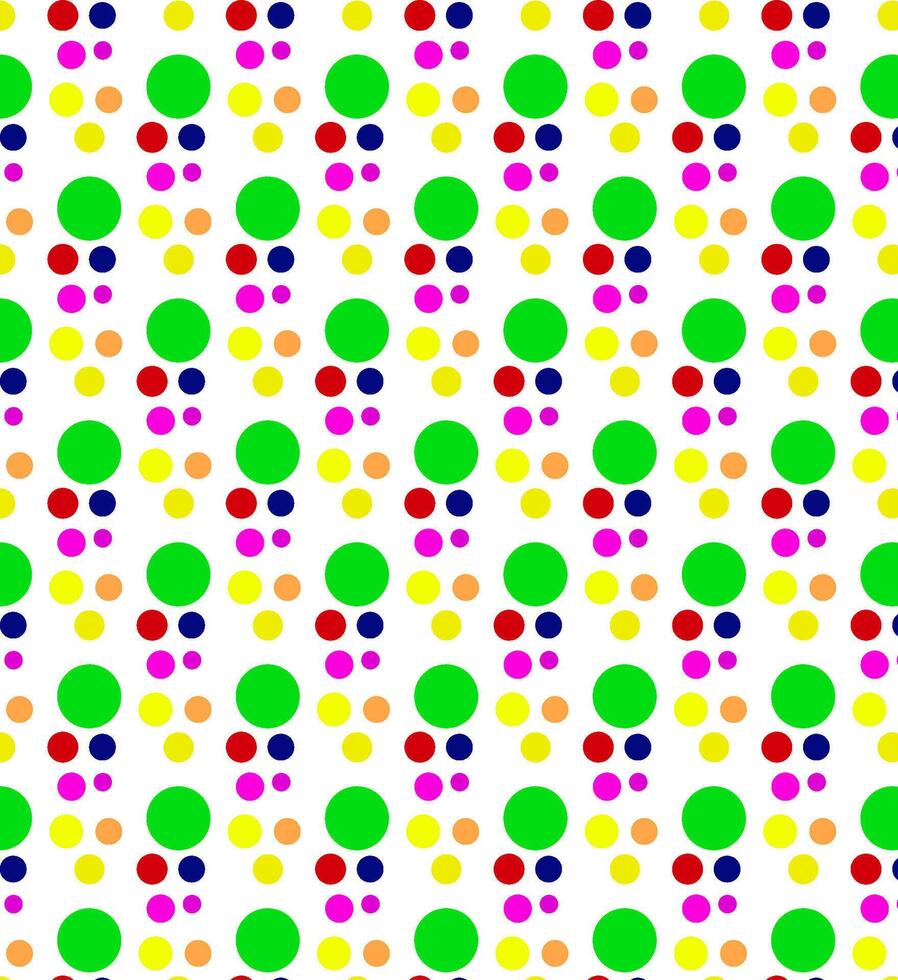 Seamless texture in the form of a pattern of multi-colored polka dots on a white background vector