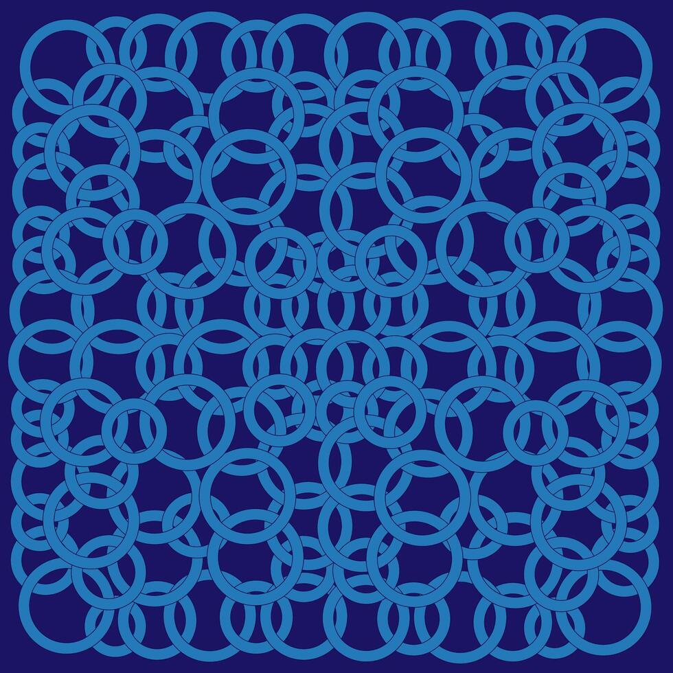 Abstract blue background decorated with a geometric pattern in the form of circles and rings vector
