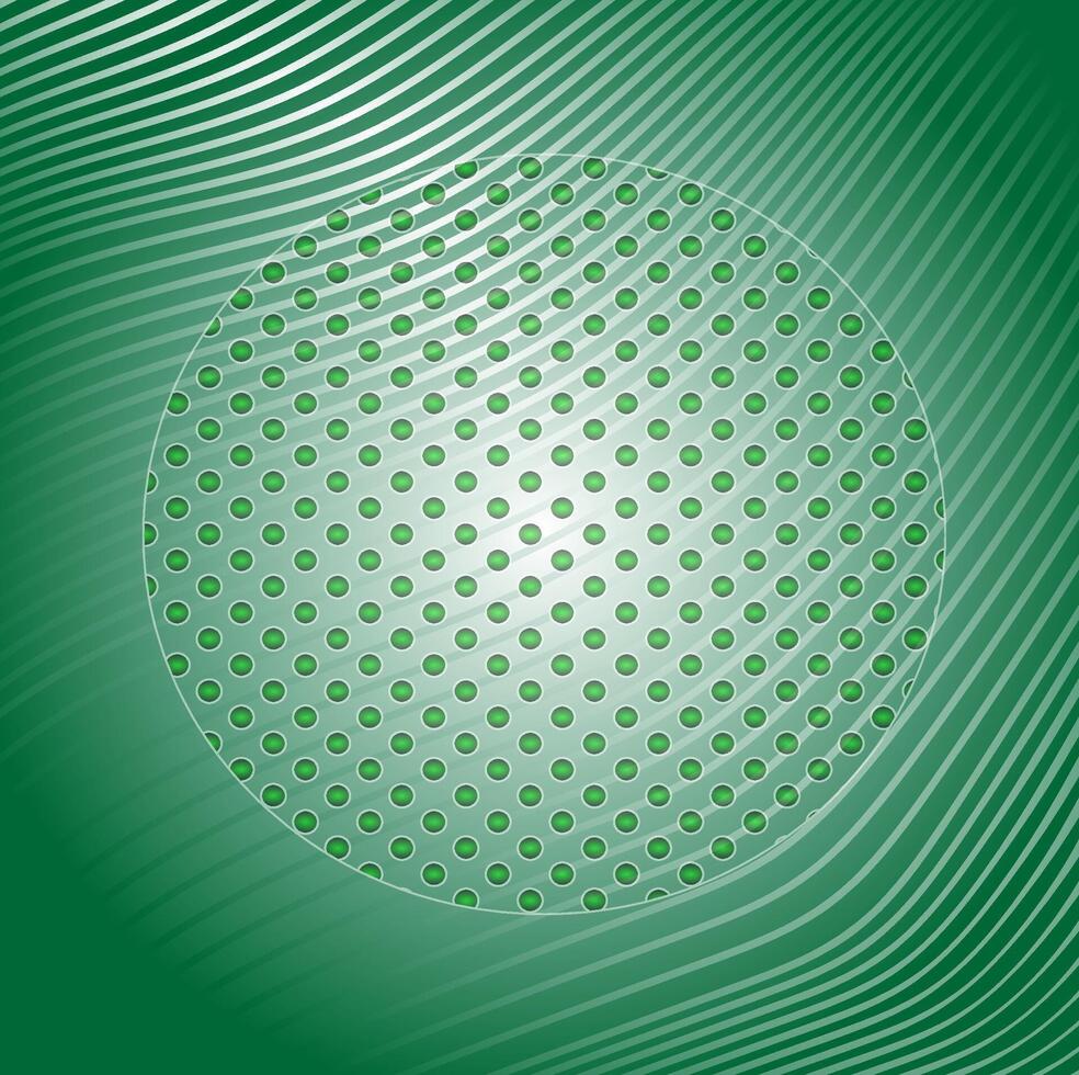 Green abstract background decorated with an original round pattern vector