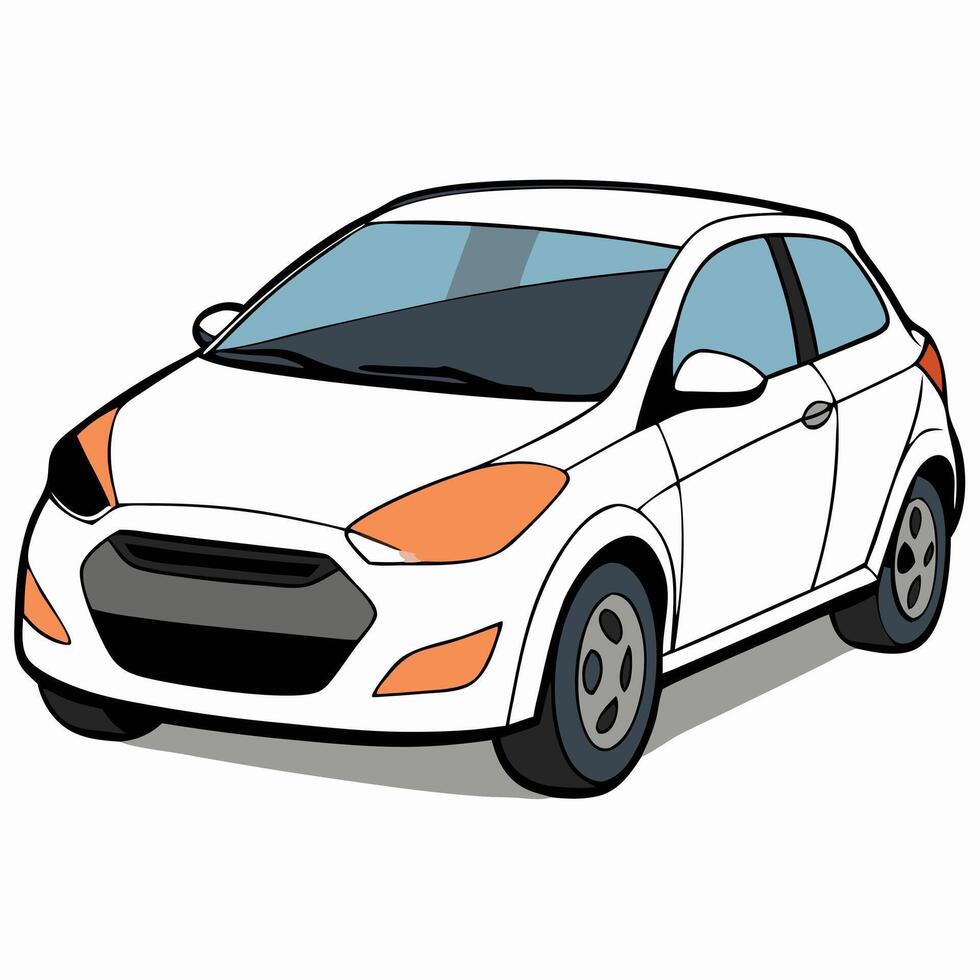 Flat Design Car Illustration for Urban Mobility Campaigns vector