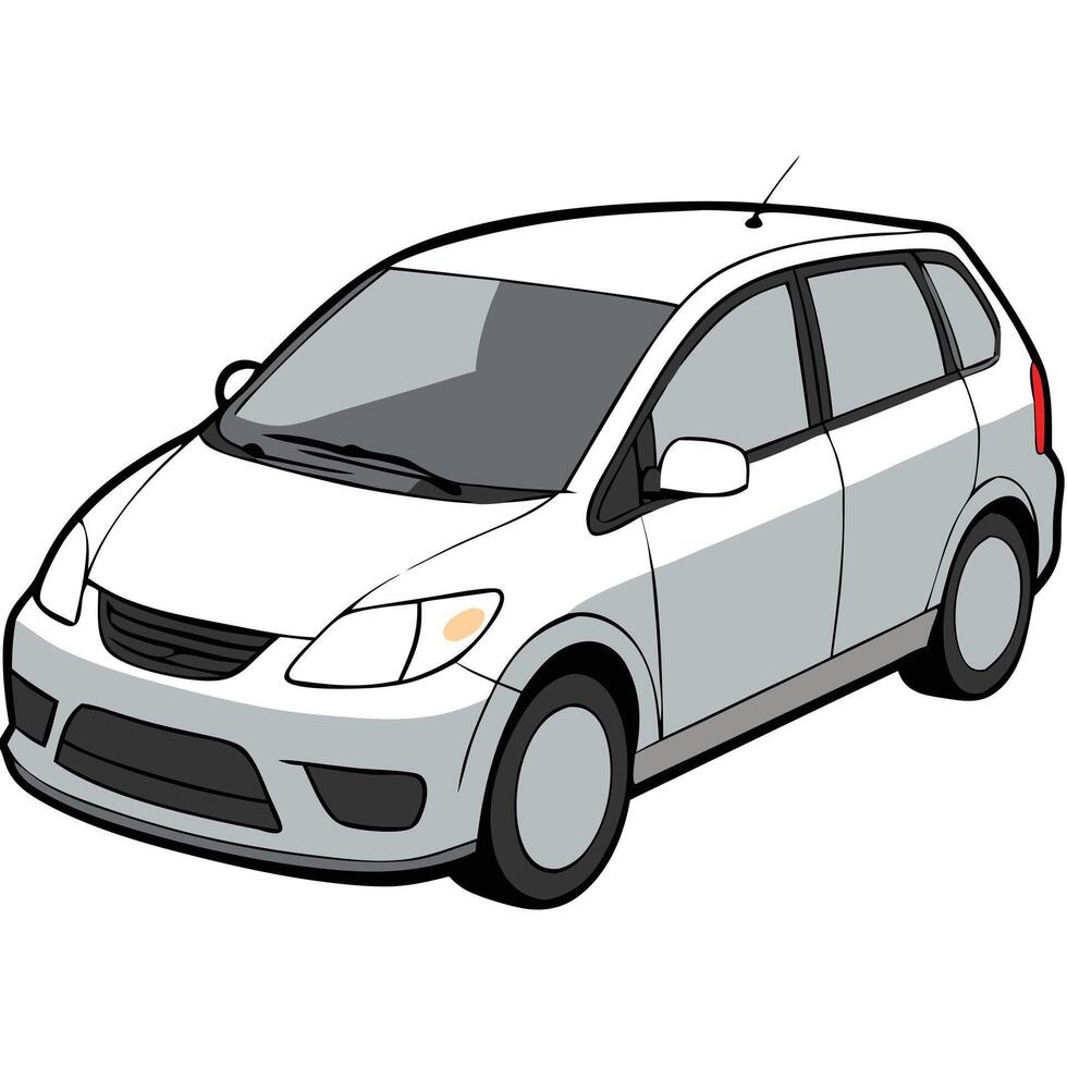 Car Illustration Highlighting an Electric Urban Hatchback vector
