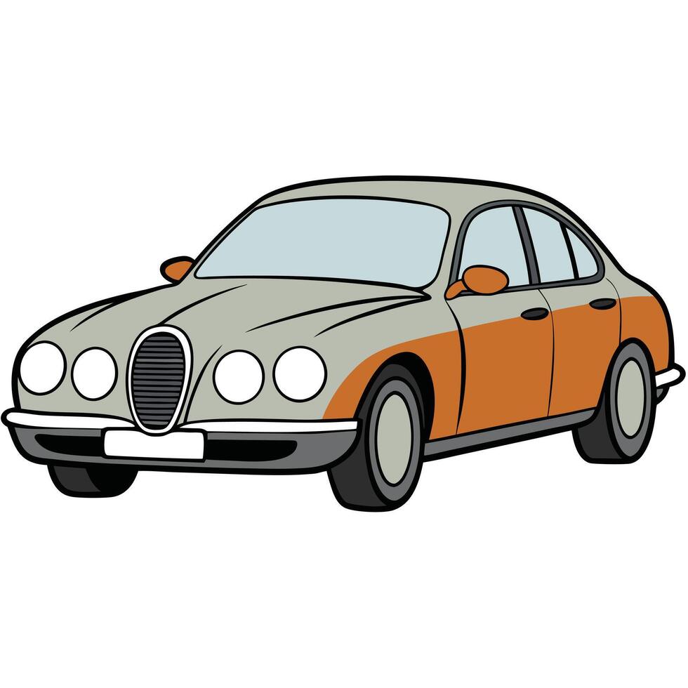 Car Illustration with Vibrant and Bold Features for Posters vector