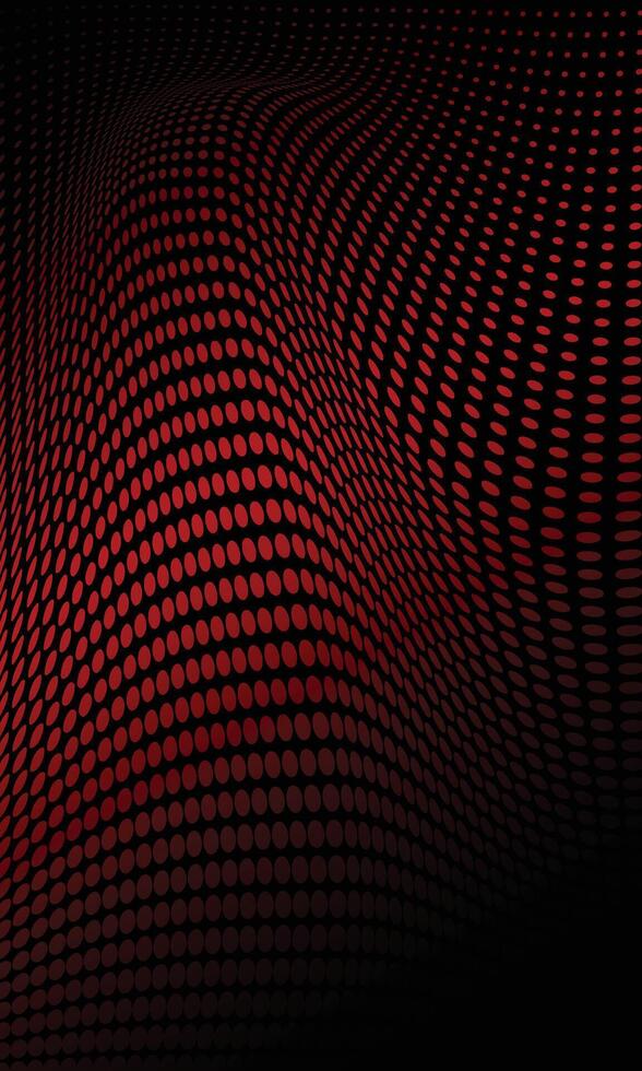 Abstract wavy curved red dots pattern technology wallpaper vector