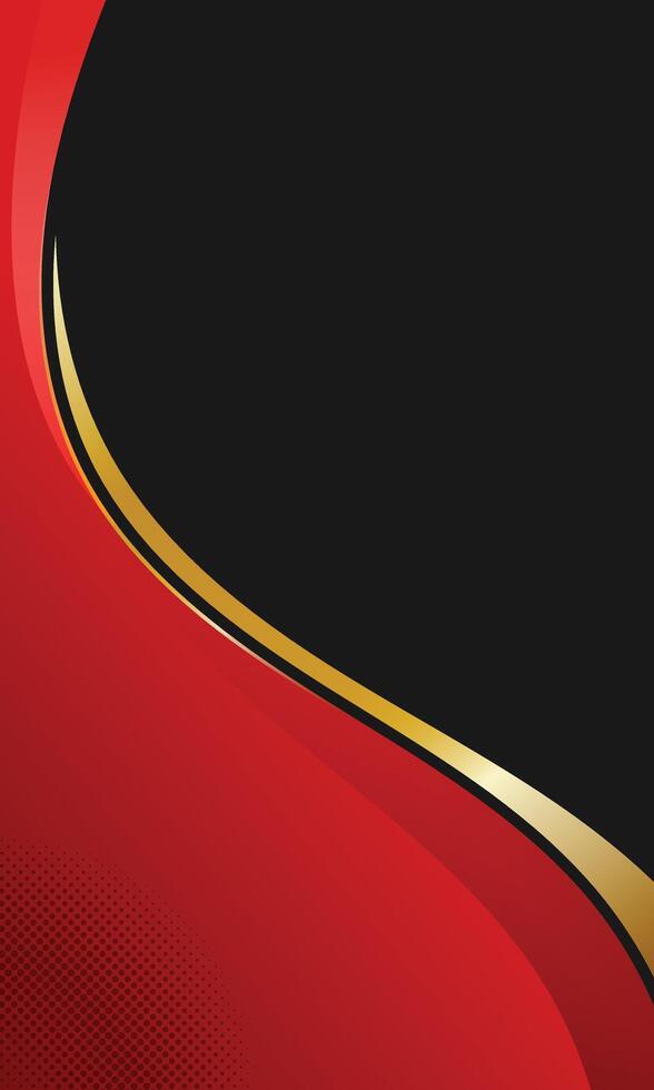 Elegant background of red and gold wavy luxury border vector