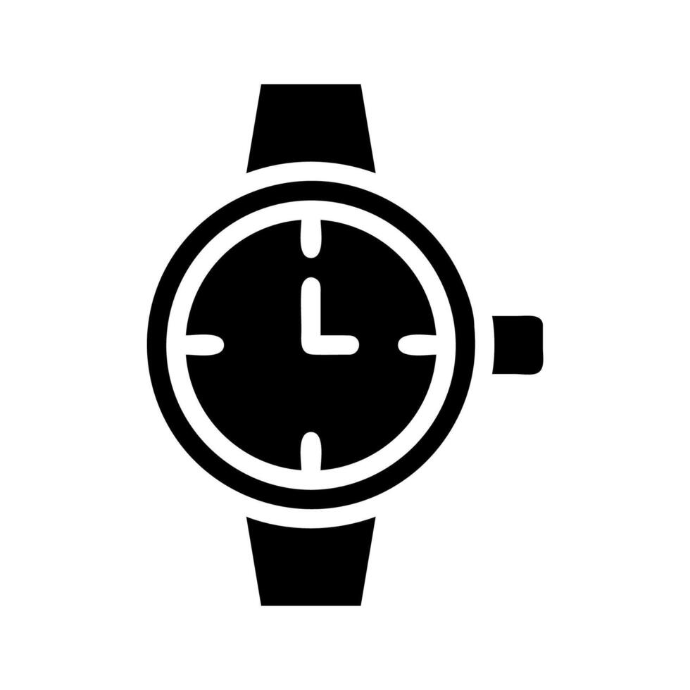 Classic wristwatch icon. Concept of time, punctuality, and schedule. vector