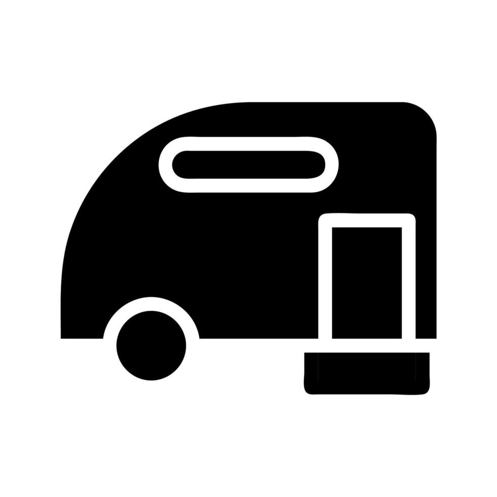 Caravan icon, recreational vehicle. Concept of travel, adventure, and freedom. vector