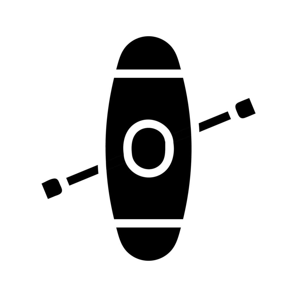 Kayak with paddle icon. Concept of water sport, recreation, and adventure. vector