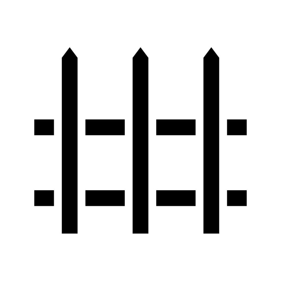 Black silhouette fence icon. Concept of boundary, security, and privacy. vector