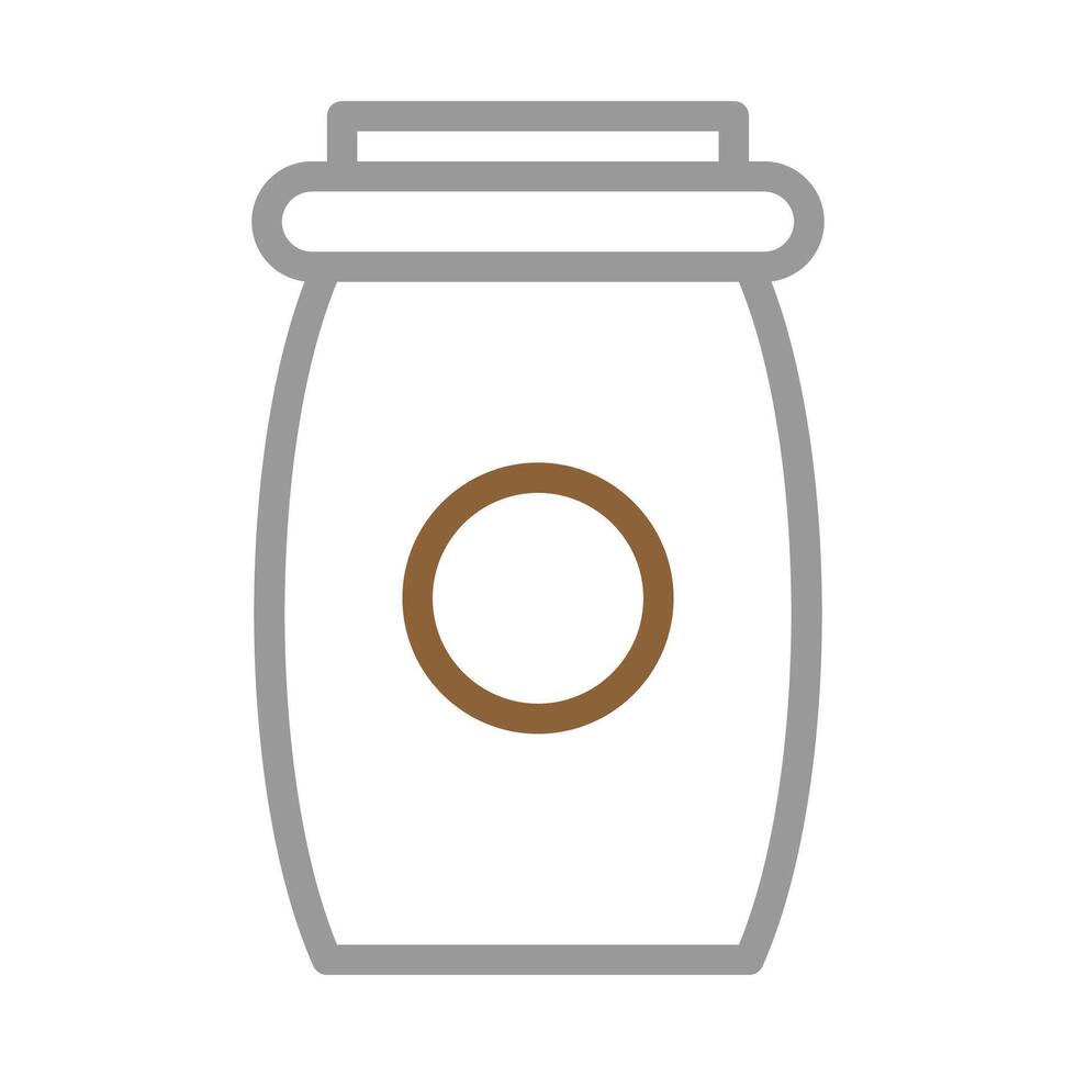 Jar icon with label. Concept of packaging, storage, and preservation. vector
