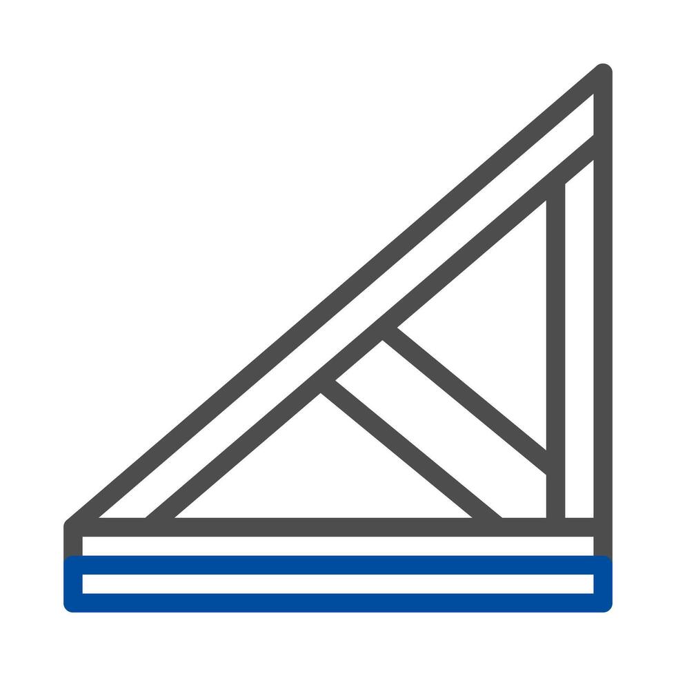 Roof truss icon on white background. Concept of construction, architecture, and engineering. vector