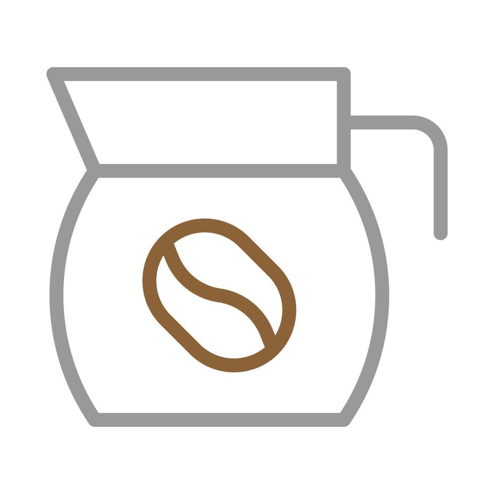 Coffee pot icon with coffee bean. Concept of coffee shop, cafe, and morning. vector