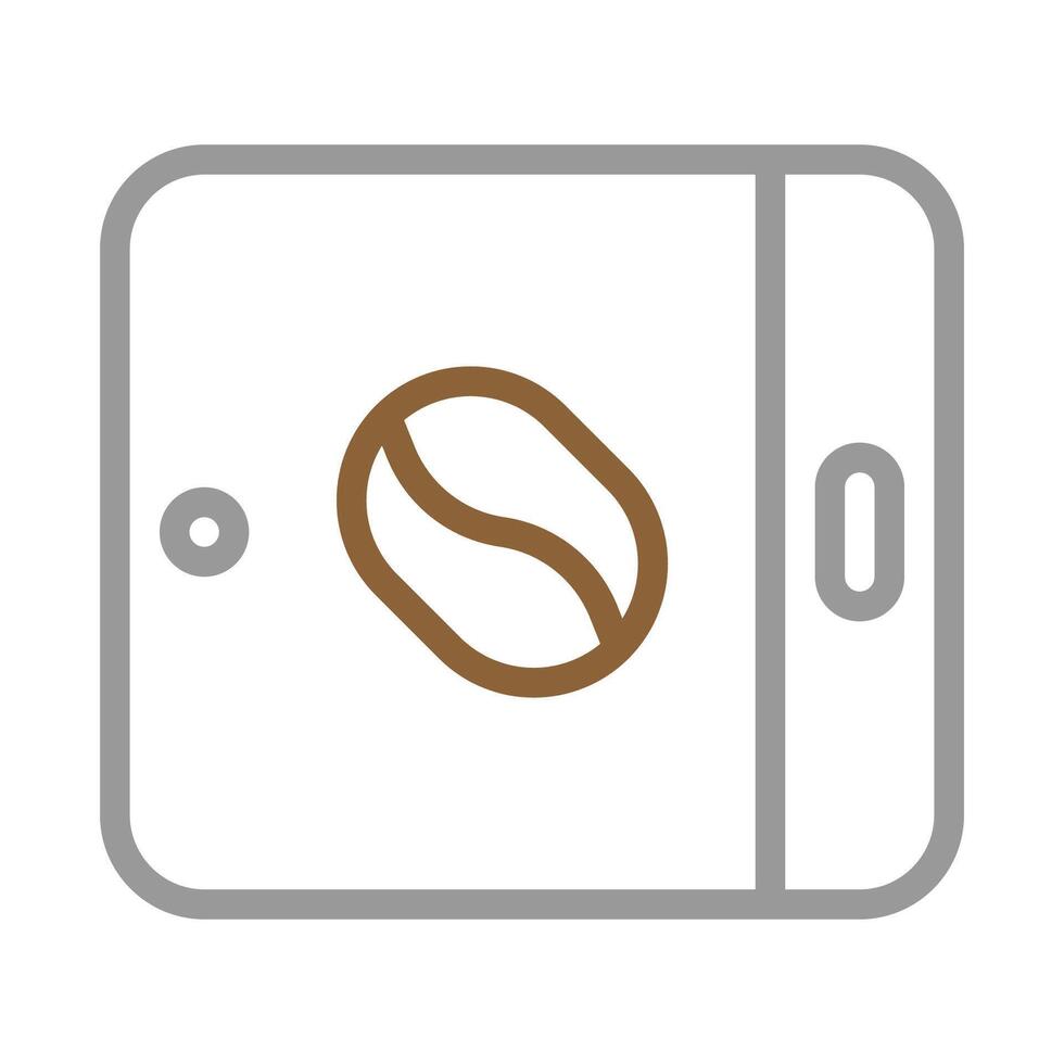 Coffee bean icon on mobile device screen. Concept of coffee shop app or online ordering. vector