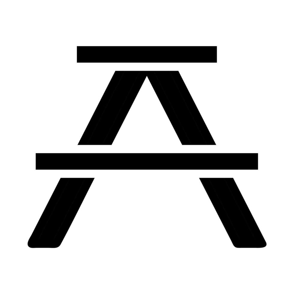 Picnic table icon. Concept of outdoor recreation and leisure. vector