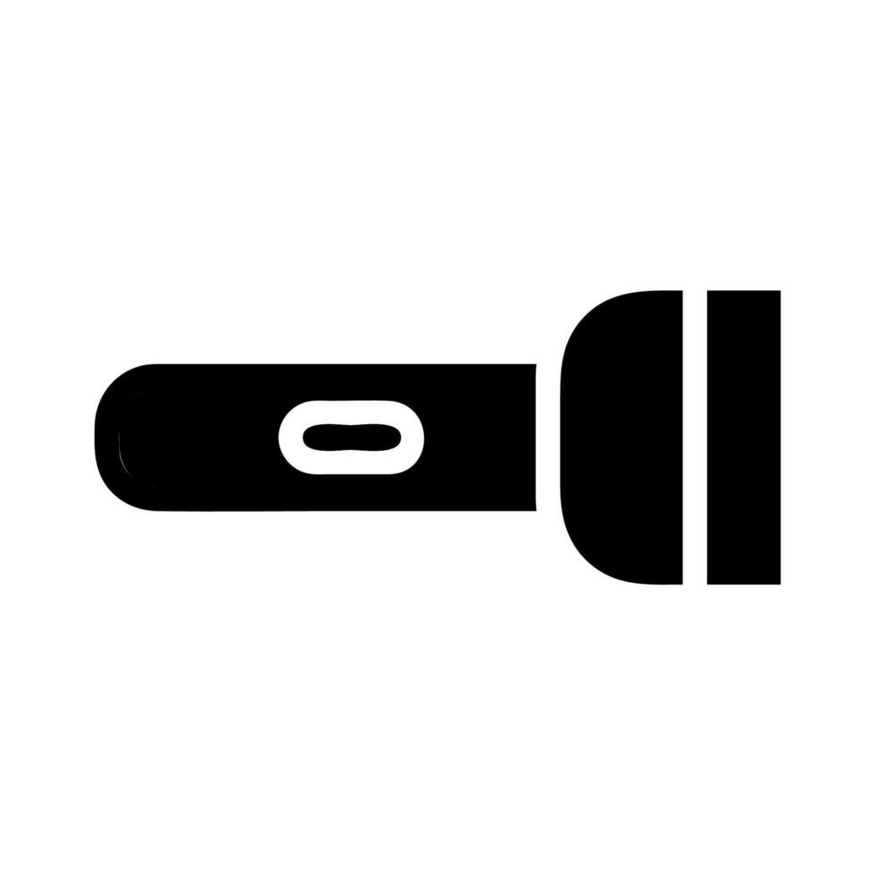 Flashlight icon silhouette. Concept of light, search, and discovery. vector